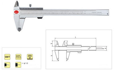 0-200mm الفولاذ المقاوم للصدأ الثقيلة الورنية الفرجار، بوصة موازين / متري الورنية الفرجار